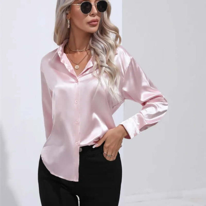 Blusa Lunga Morbida in Satin da Donna