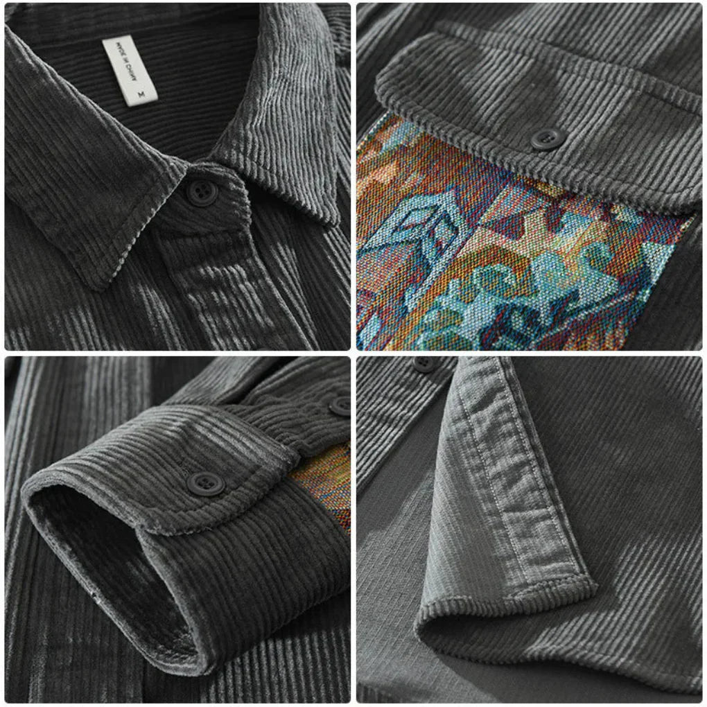 Camicia Vintage da Uomo a Maniche Lunghe Stile Classico con Appello Senza Tempo