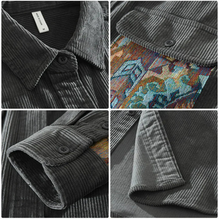 Camicia Vintage da Uomo a Maniche Lunghe Stile Classico con Appello Senza Tempo