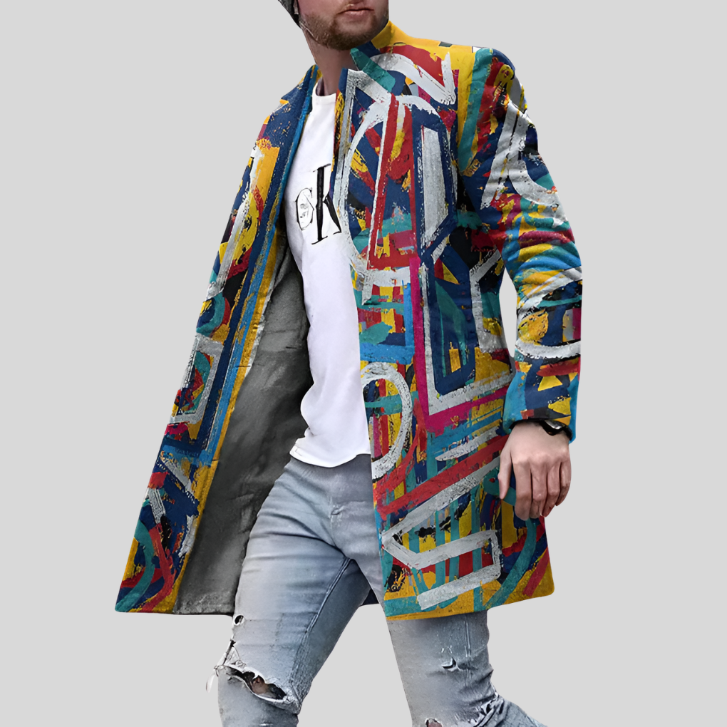 Cappotto Street Print – Giacca Casual e Regolabile da Uomo