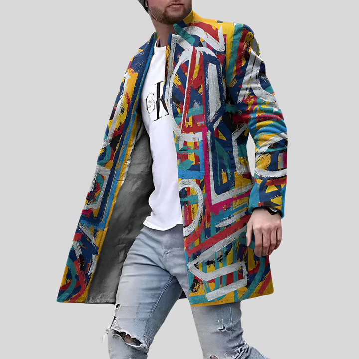 Cappotto Street Print – Giacca Casual e Regolabile da Uomo