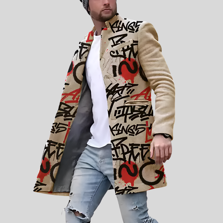 Cappotto Street Print – Giacca Casual e Regolabile da Uomo