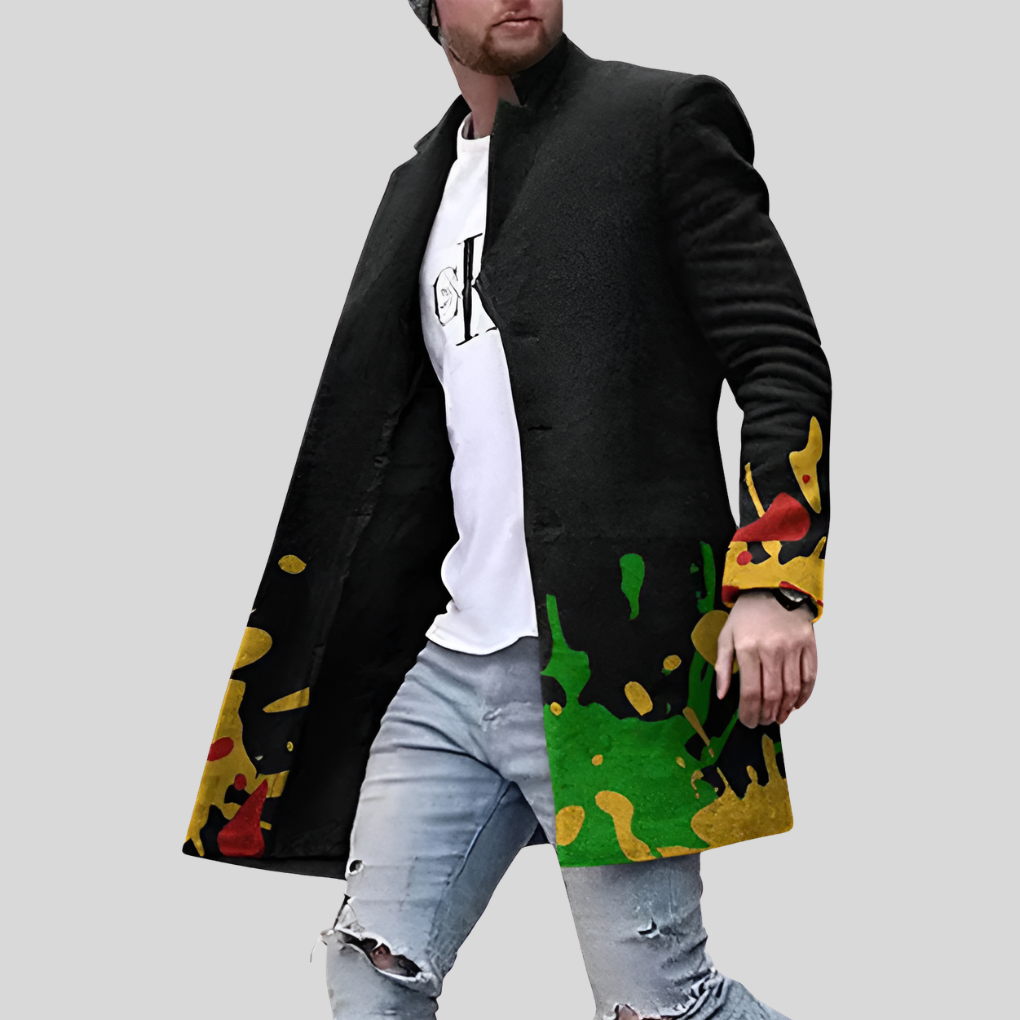 Cappotto Street Print – Giacca Casual e Regolabile da Uomo