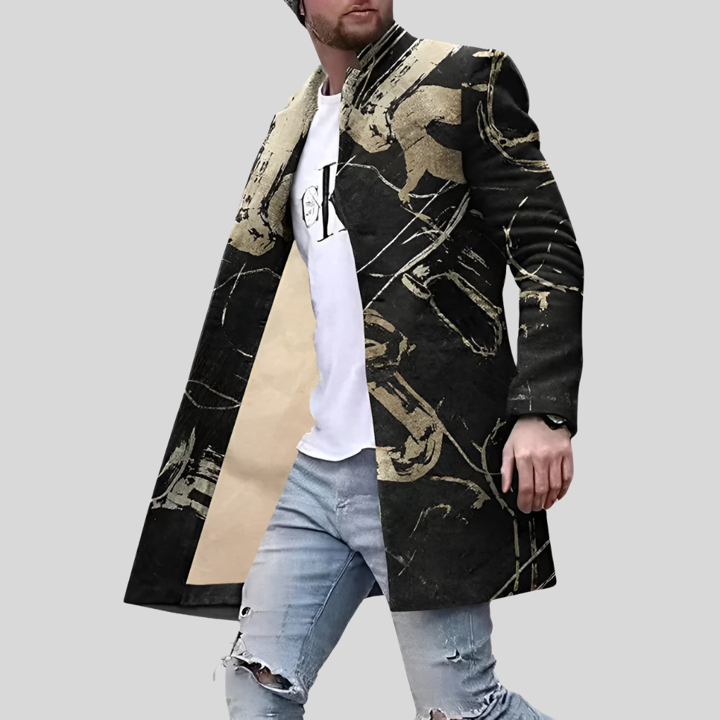 Cappotto Street Print – Giacca Casual e Regolabile da Uomo