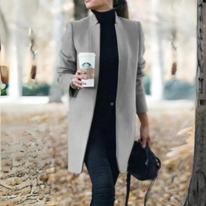 Cappotto Invernale da Donna con Collo Alto – Sovrapposizione Elegante con Calore Classico