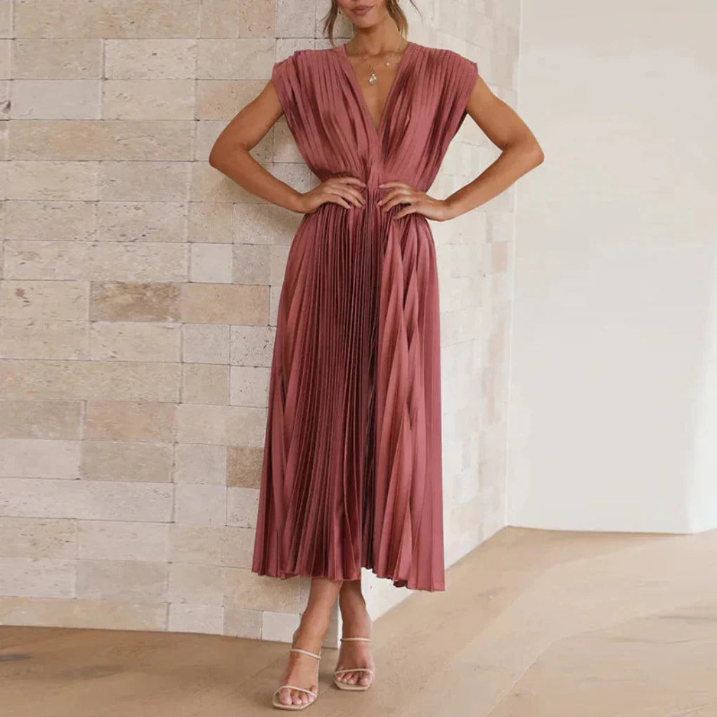Abito senza maniche moderno a V per donna – Stile chic giorno a sera