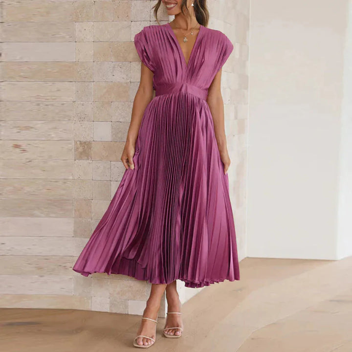 Abito senza maniche moderno a V per donna – Stile chic giorno a sera