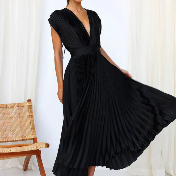 Abito senza maniche moderno a V per donna – Stile chic giorno a sera