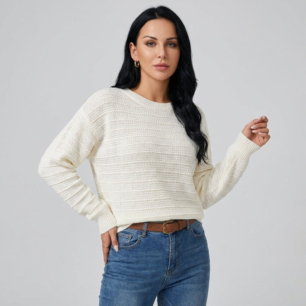 Maglione Pullover con Fiocco sul Dito delle Donne