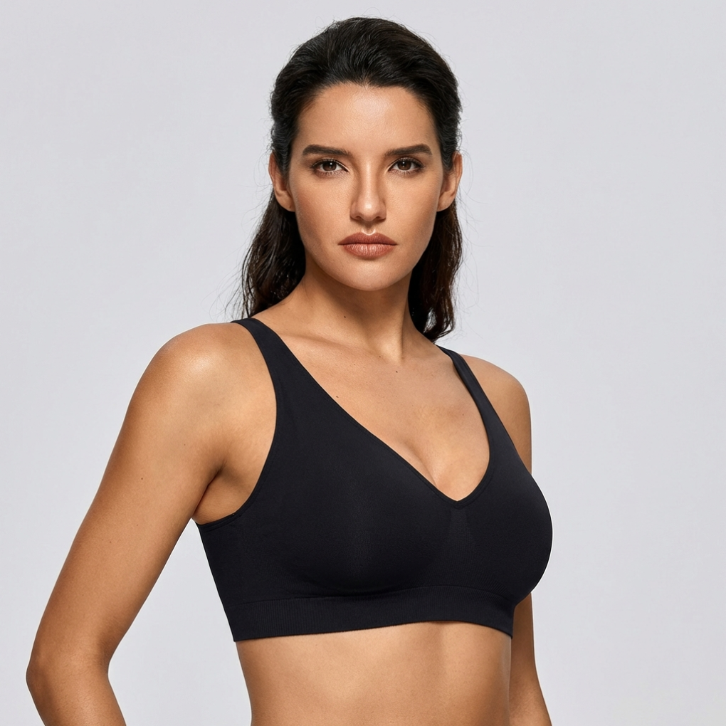 Reggiseno senza ferretto con scollo a V profondo da donna