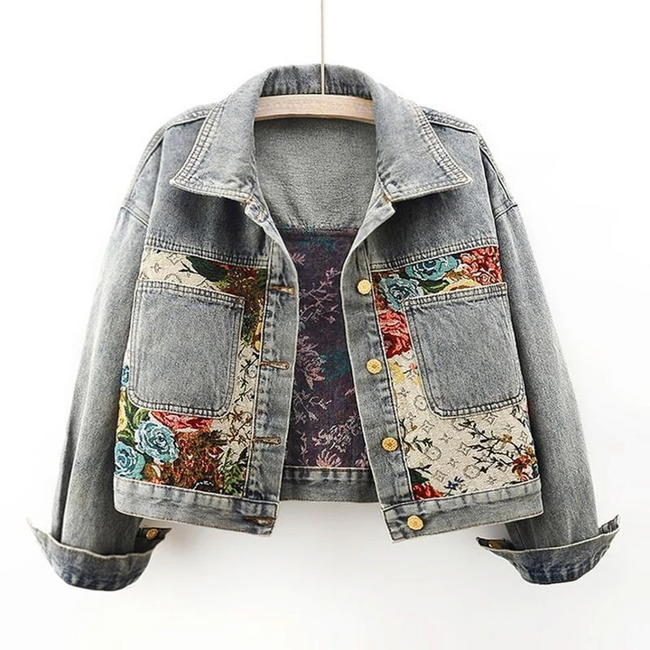 Giacca Denim Floreale per Donne