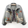 Giacca Denim Floreale per Donne