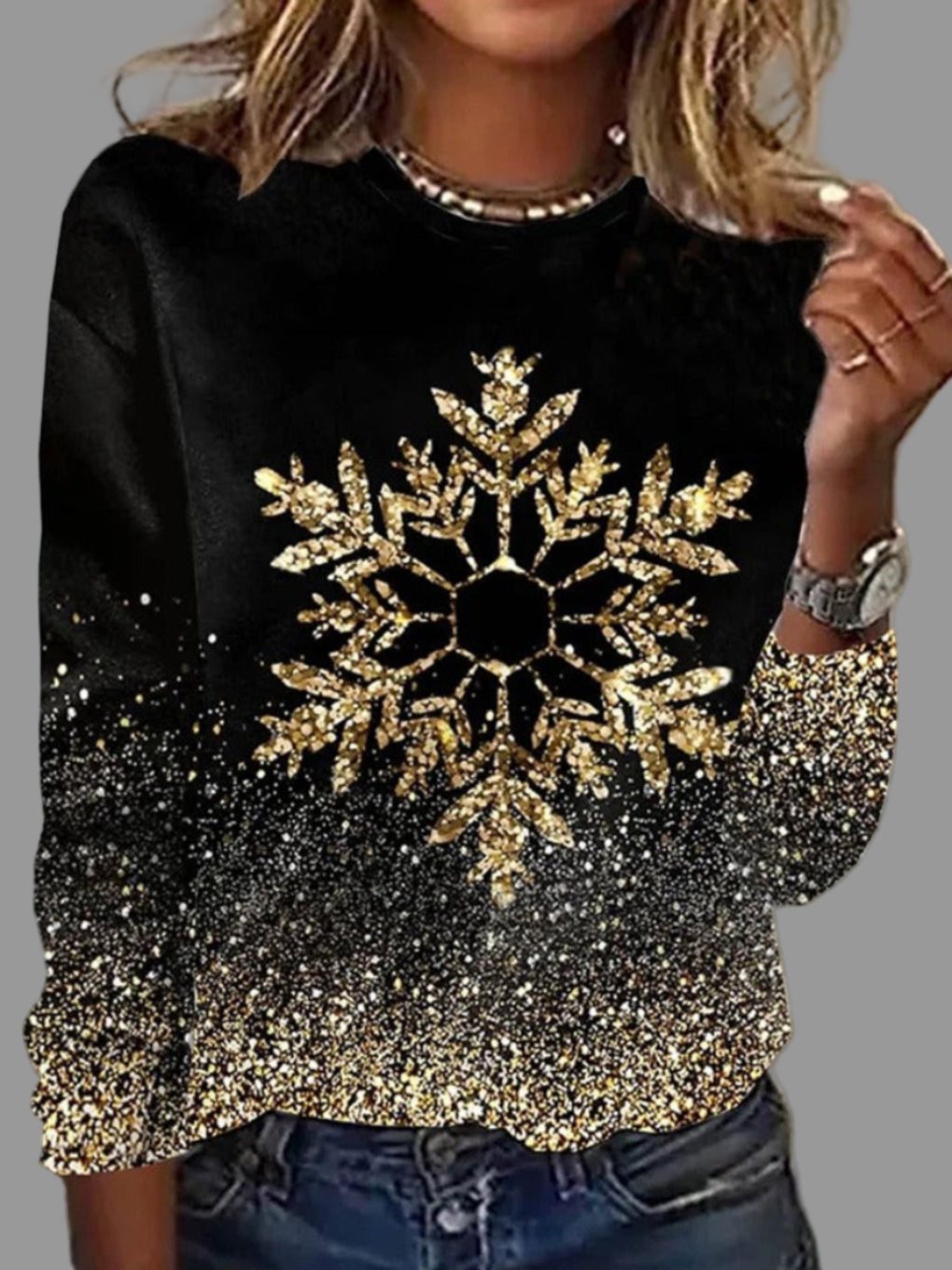 T-shirt Festiva da Donna – Natale Collo a Barca Maglia Lunga