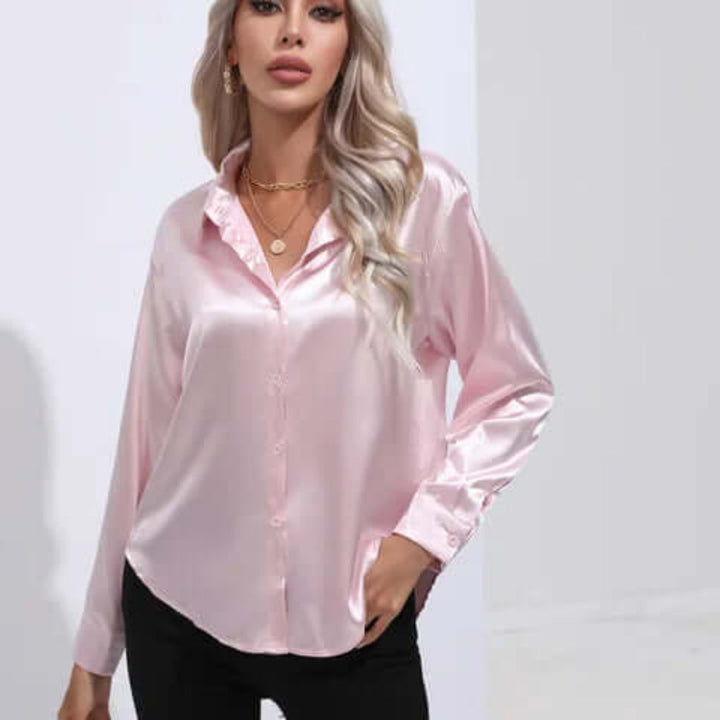 Blusa Lunga Morbida in Satin da Donna