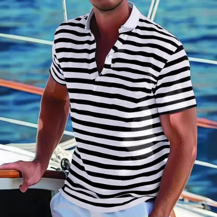 Polo Shirt a Strisce Retrò per Uomini