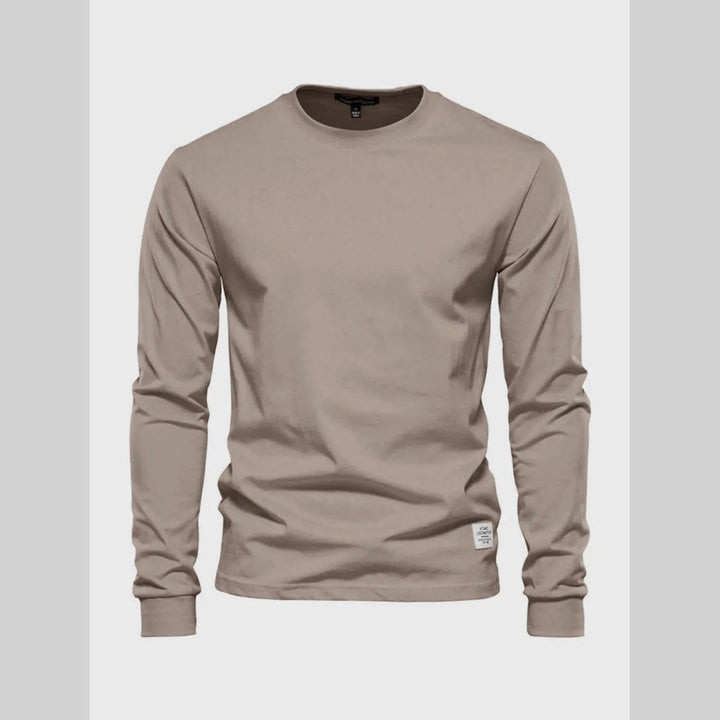 Camicia da Uomo a Maniche Lunghe con Collo Rotondo – Stile Classico Quotidiano