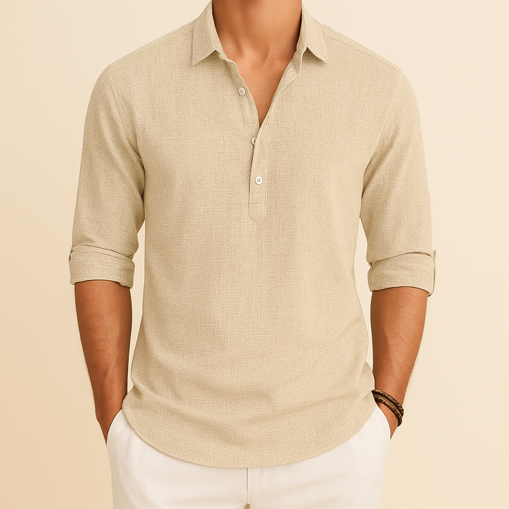 Camicia Casual a Maniche Lunghe a Misura Larga per Uomini