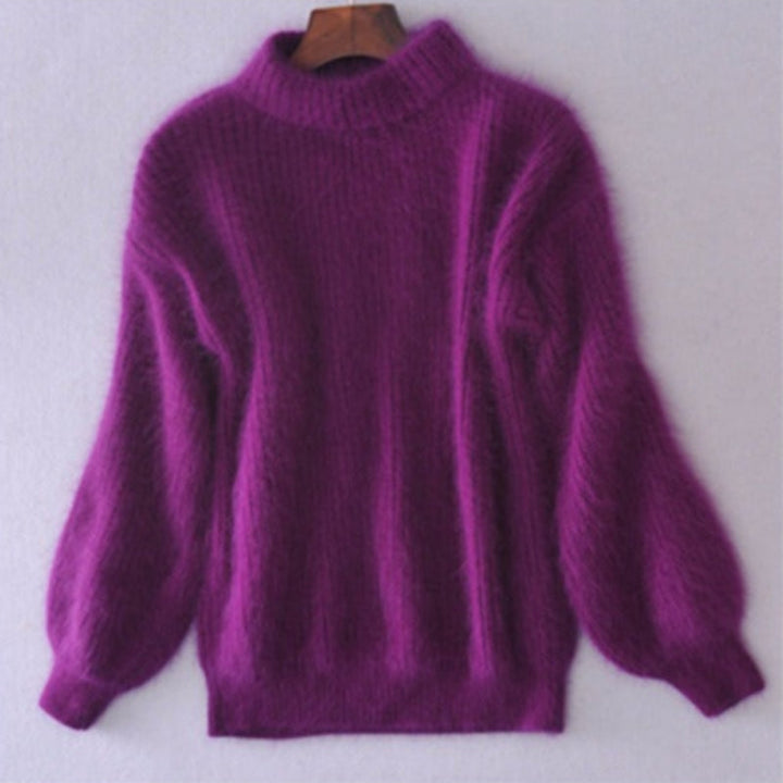 Maglia in Mohair con Collo Alto