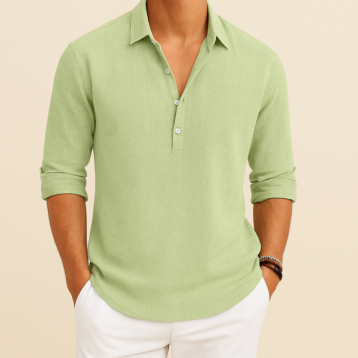 Camicia Casual a Maniche Lunghe a Misura Larga per Uomini