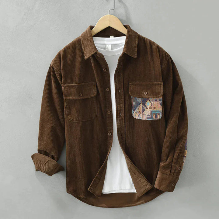 Camicia Vintage da Uomo a Maniche Lunghe Stile Classico con Appello Senza Tempo