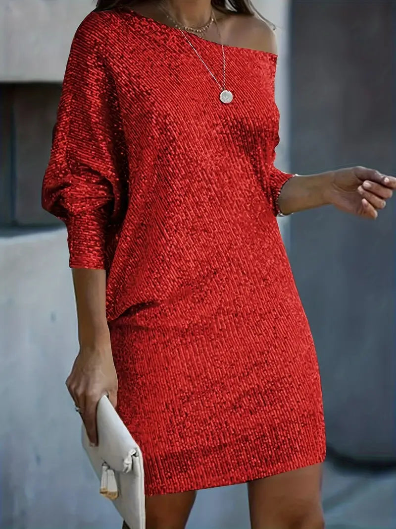 Leonie – Abito da Festa con Paillettes a Contrasto | Eleganza Radiante