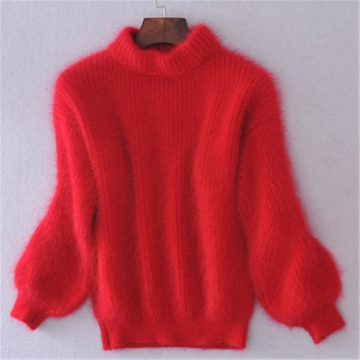 Maglia in Mohair con Collo Alto