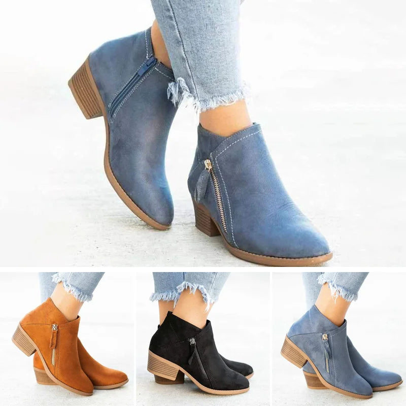 Stivaletti ergonomici in pelle da donna