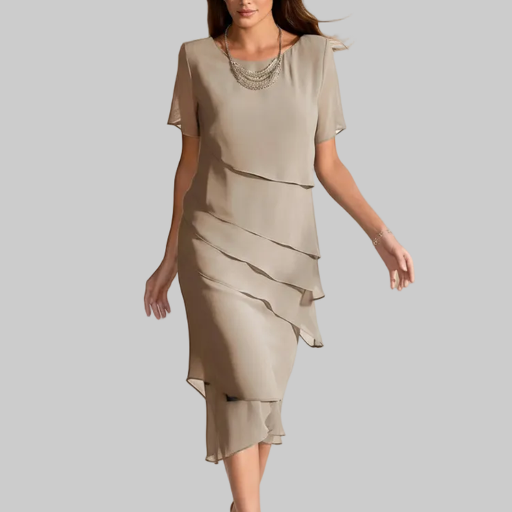 Abito Midi in Chiffon Luxe per Donne