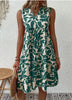 Elegante abito estivo con scollo a V e silhouette femminile
