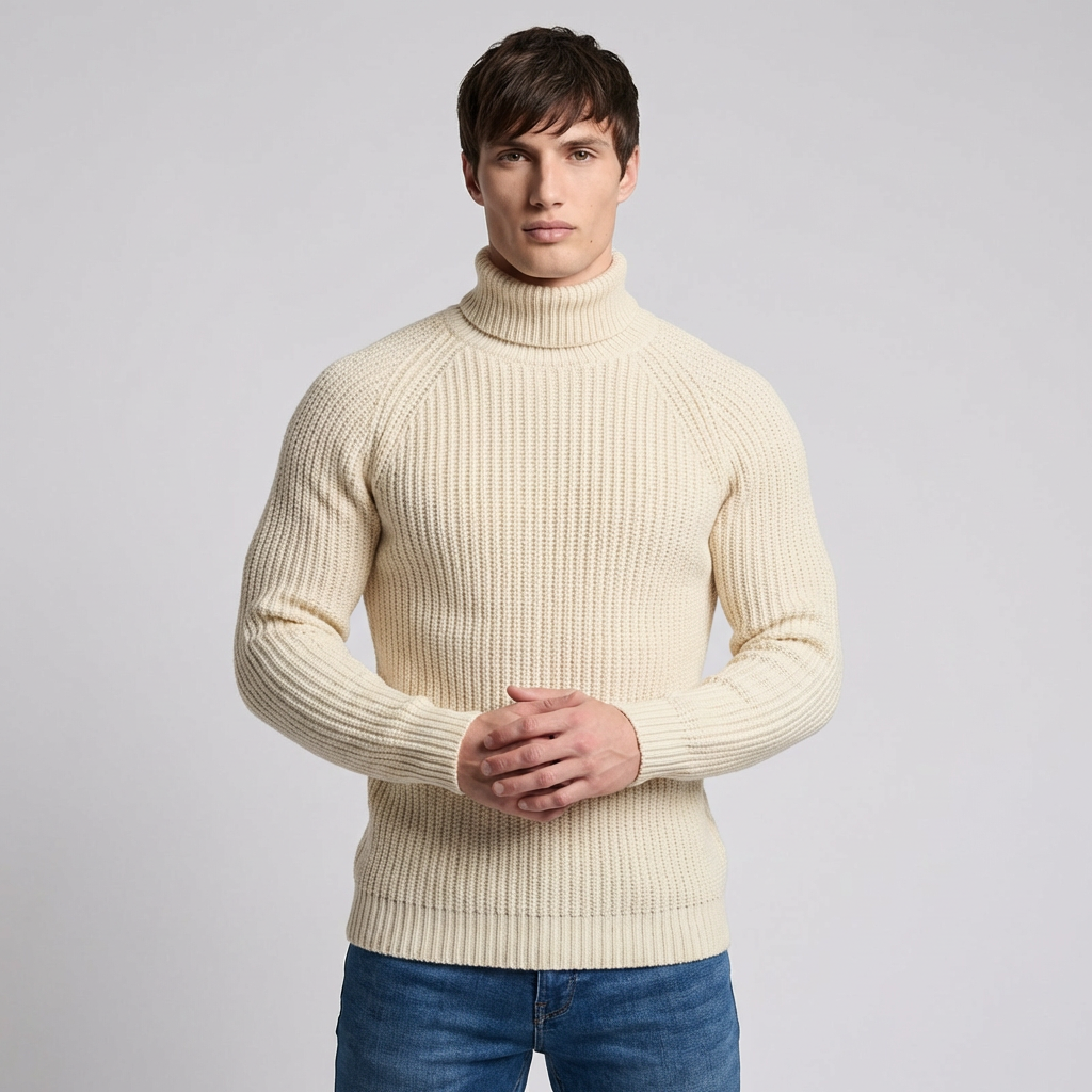 Maglione Invernale a Collo Alto da Uomo