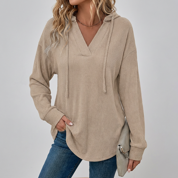 Felpa Oversize con Collo a V