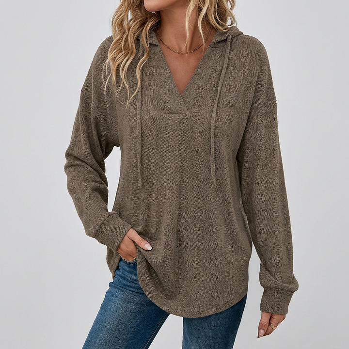Felpa Oversize con Collo a V