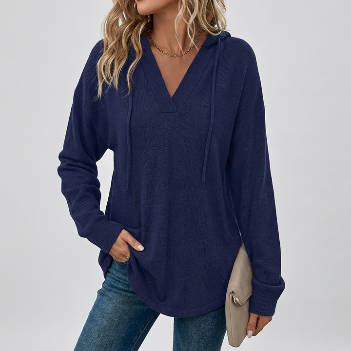 Felpa Oversize con Collo a V
