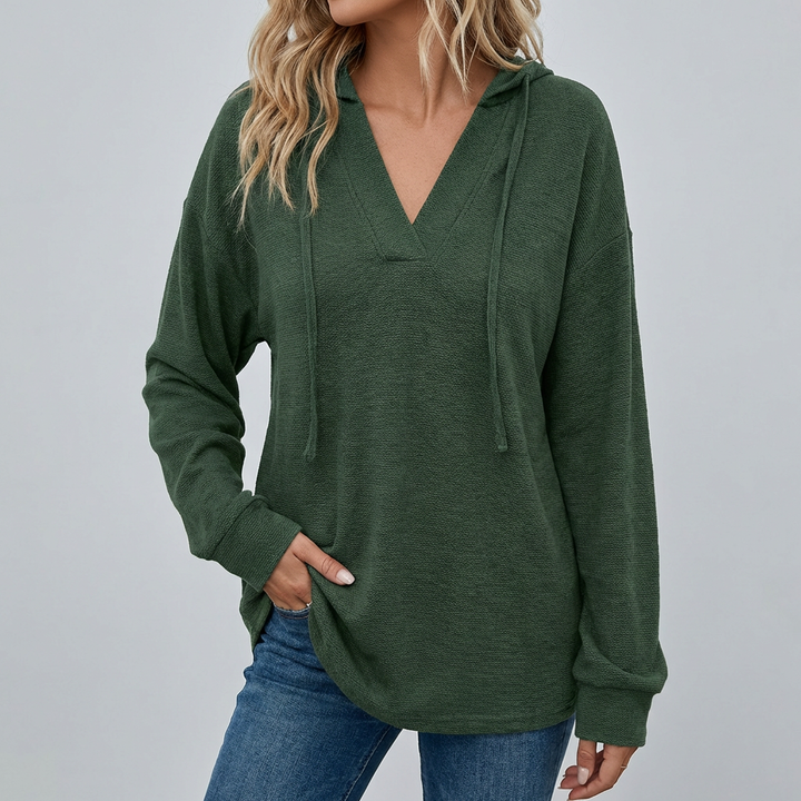 Felpa Oversize con Collo a V