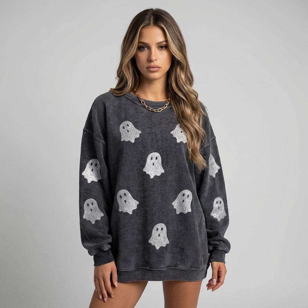 Felpa girocollo oversize da donna