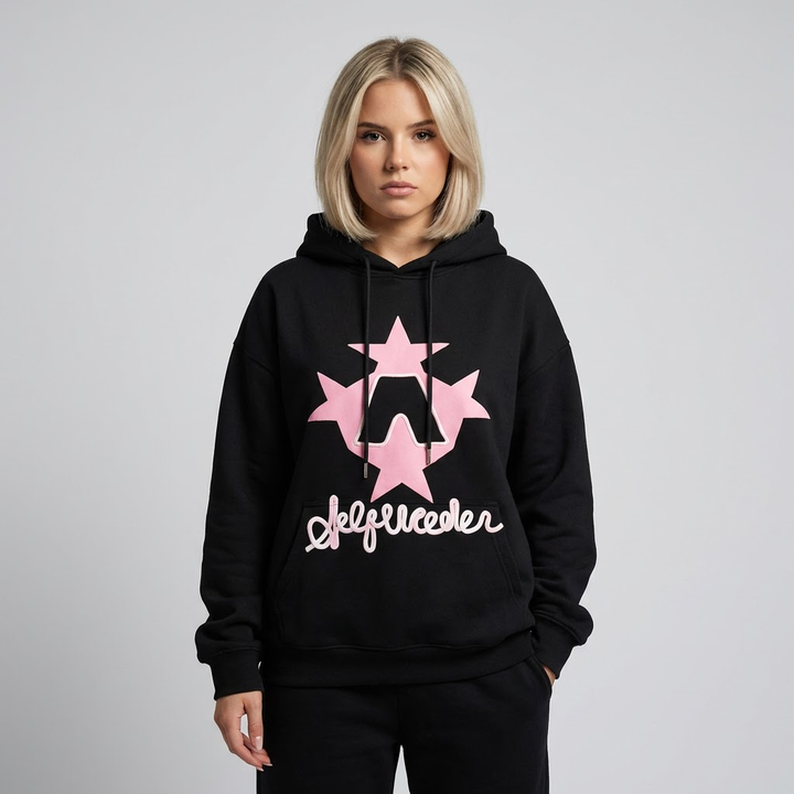 Felpa con cappuccio grafica oversize da donna