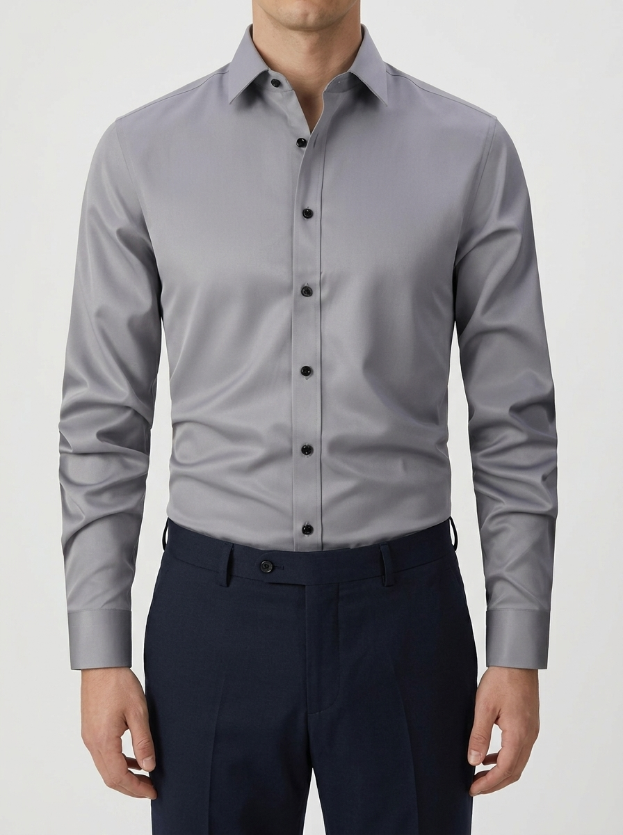 Maglia Lunga Slim Fit Button-Down per Uomini