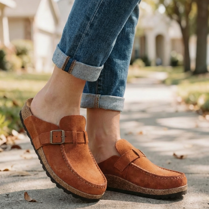 Sandali Mule Slip-On con Fibbia Retro per Donne
