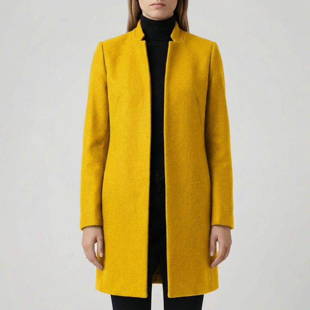 Cappotto Lungo Strutturato con Bottoni per Donne