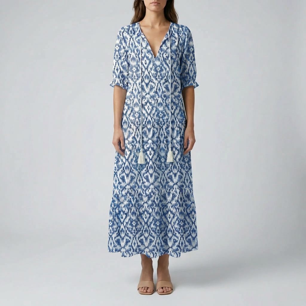 Abito Maxi Boho con Stampa Floreale