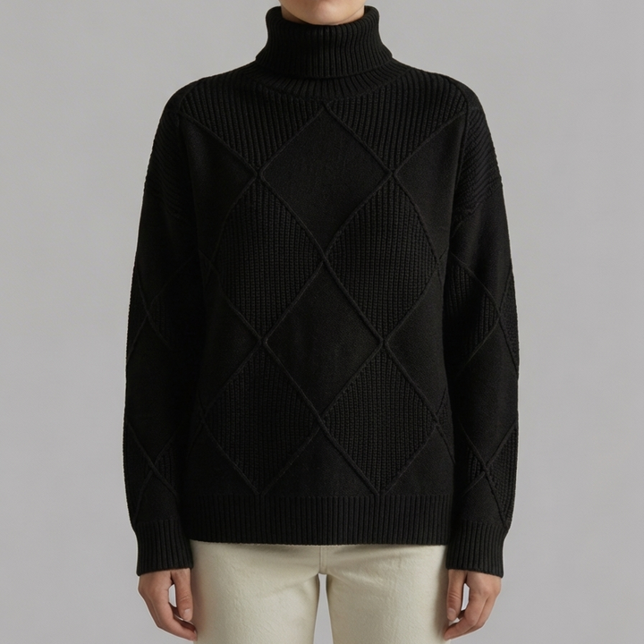 Maglione Dolcevita a Diamante per Donne