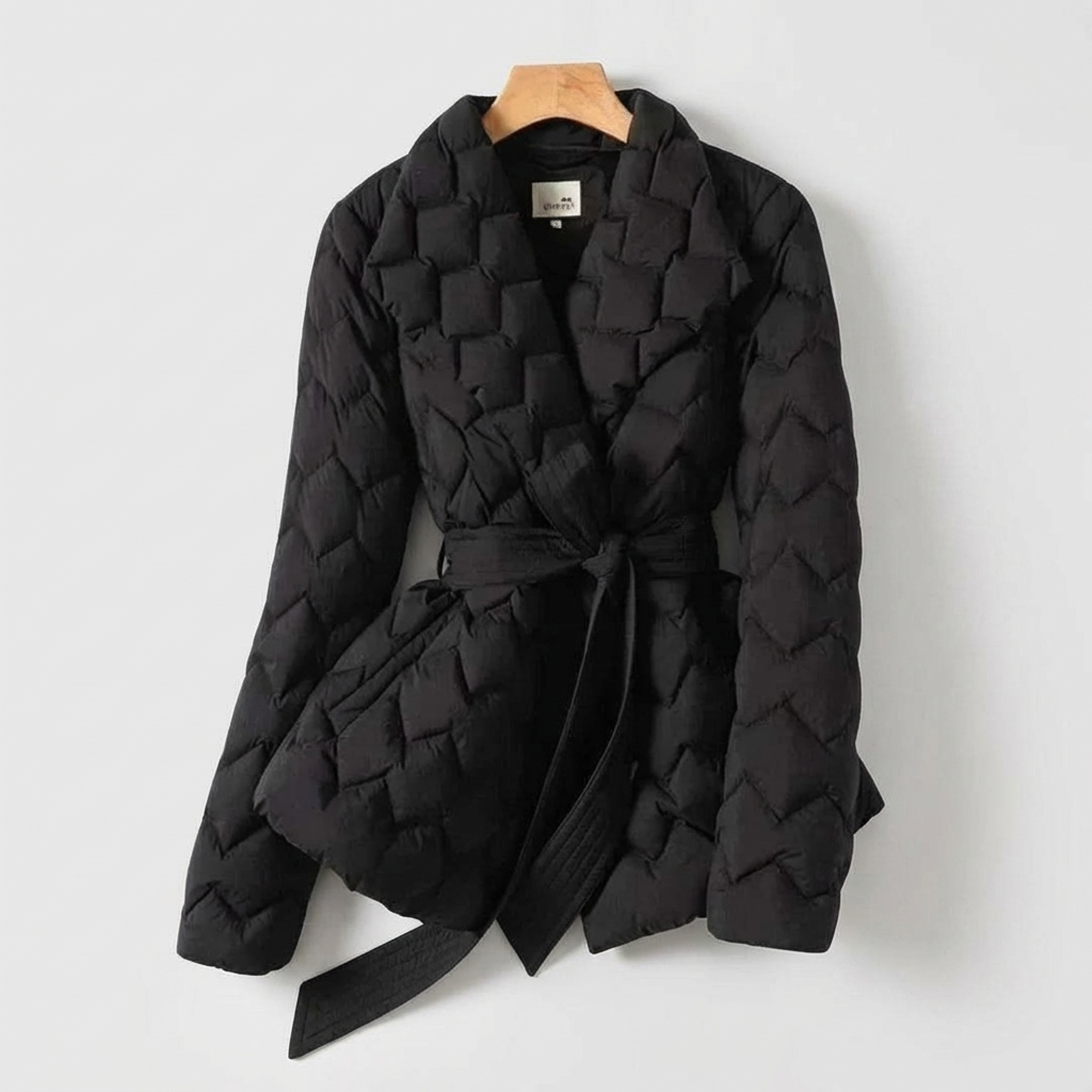 Cappotto Donna in Piuma con Cintura