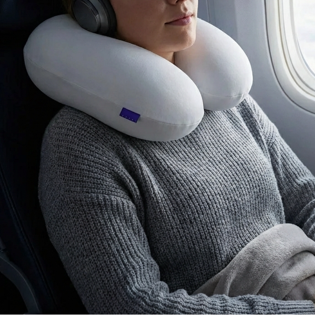 Cuscino da Viaggio a Forma di U per Supporto al Collo
