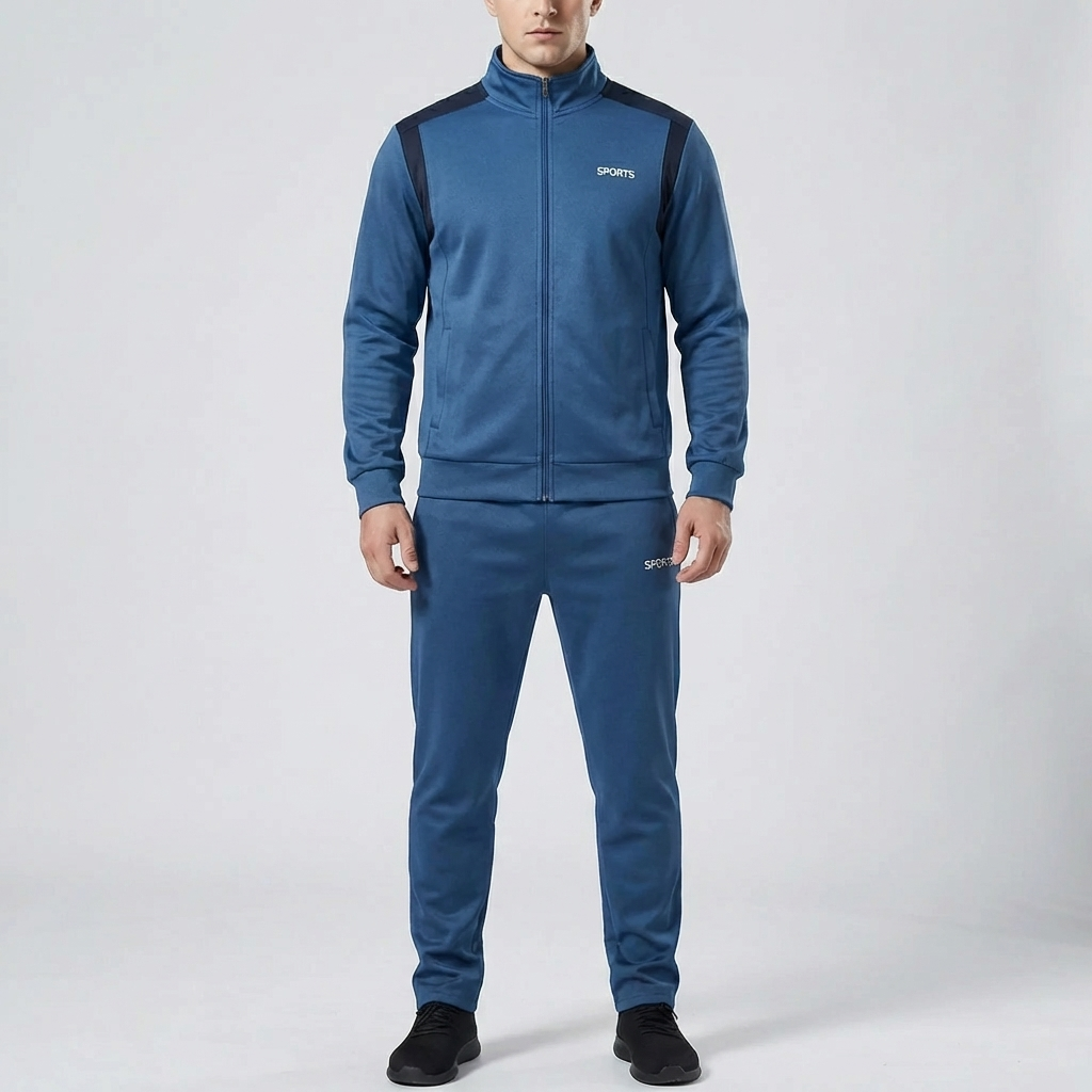 Set di Giacca con Zip Completo e Pantaloni per Uomini