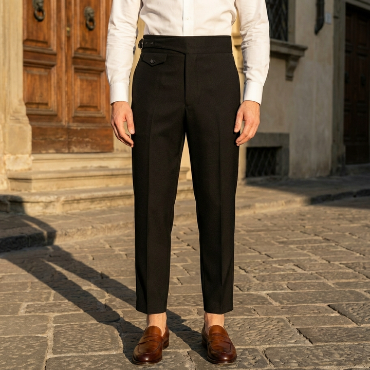 Pantaloni Dritti Pleat per Uomini