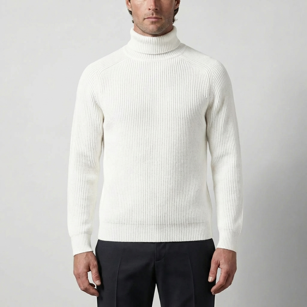 Maglione Fine Jersey Collo Alto per Uomo