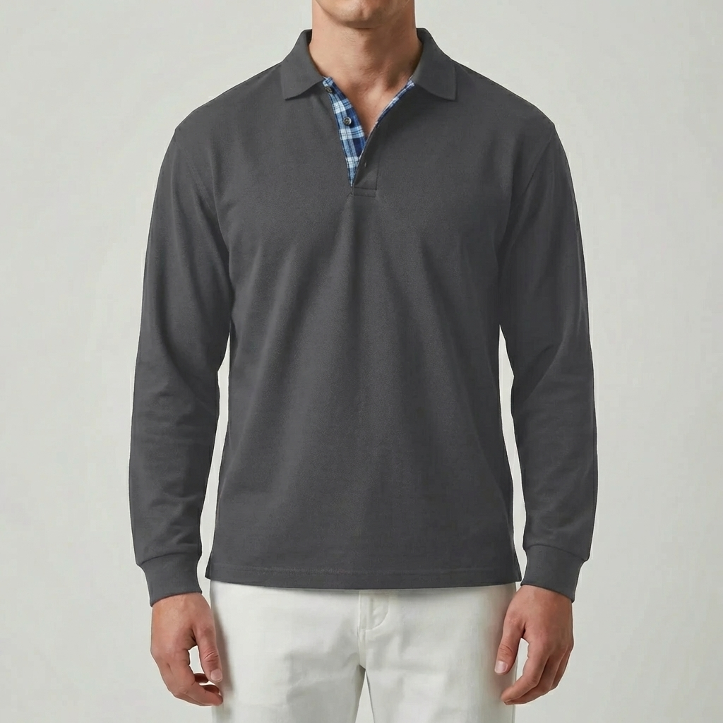 Maglione a maniche lunghe con collo per uomo