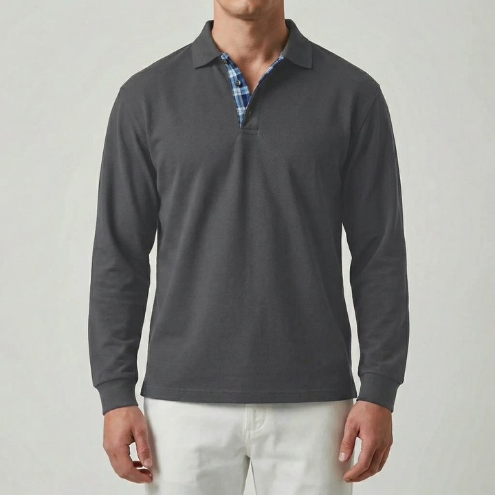 Maglione a maniche lunghe con collo per uomo