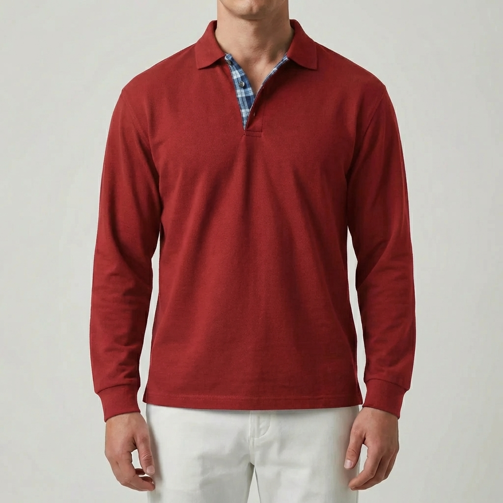 Maglione a maniche lunghe con collo per uomo