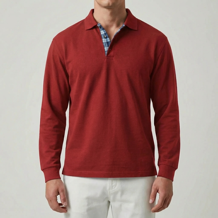Maglione a maniche lunghe con collo per uomo